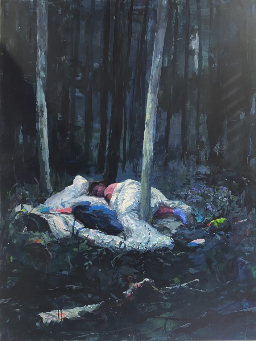 Réfugies 2 Mädchen - 2019, 200x150cm